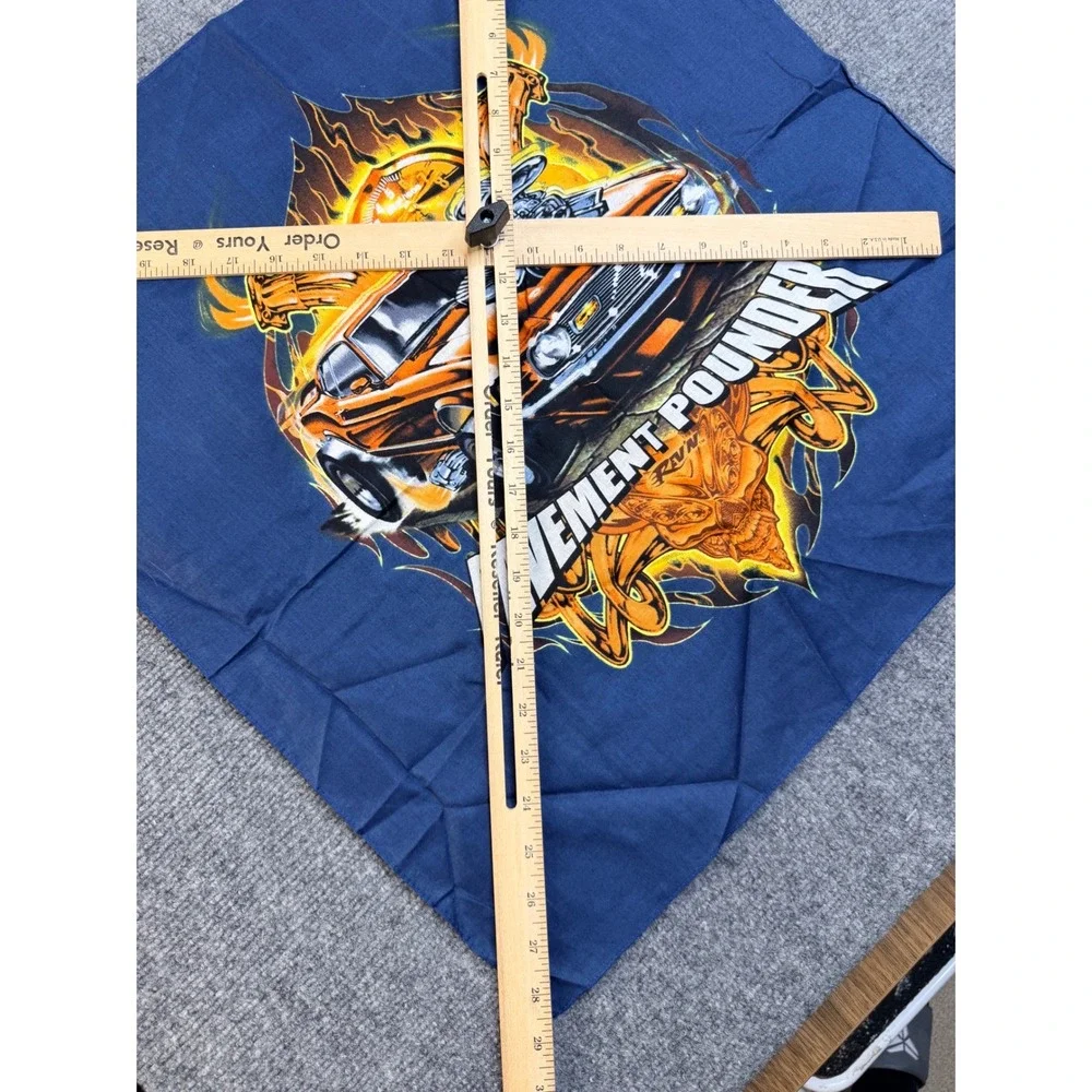 Hav-A-Hank Pavement Pounder Bandana Navy Blue Cotton Hot Rod Racing Biker Scarf